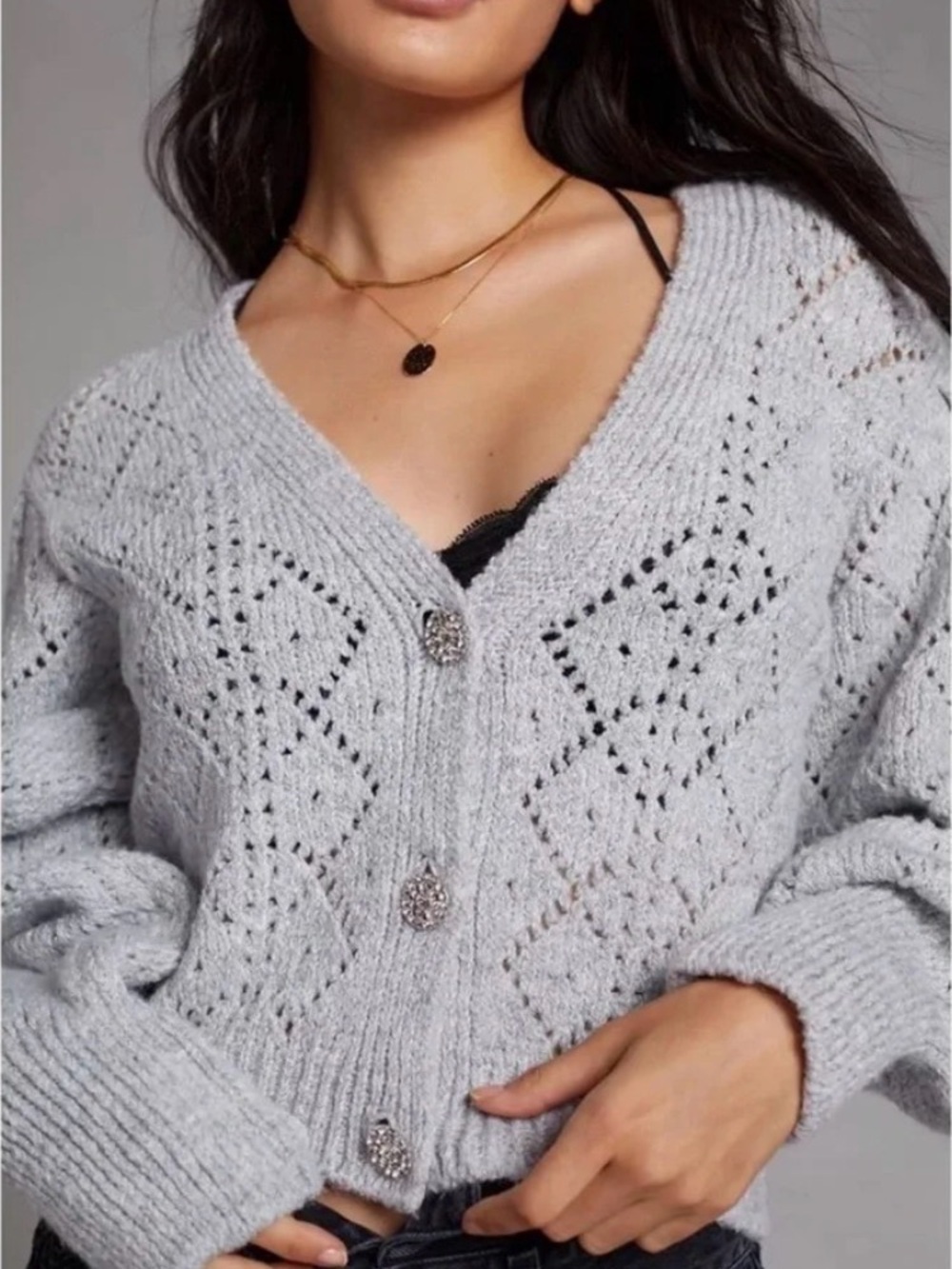 Anthropologie Maeve Pointelle Knit Cardigan